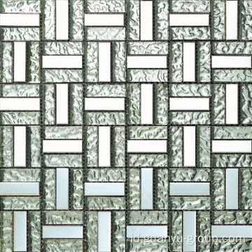 Aluminium Mix Bump Glass Block Mosaic